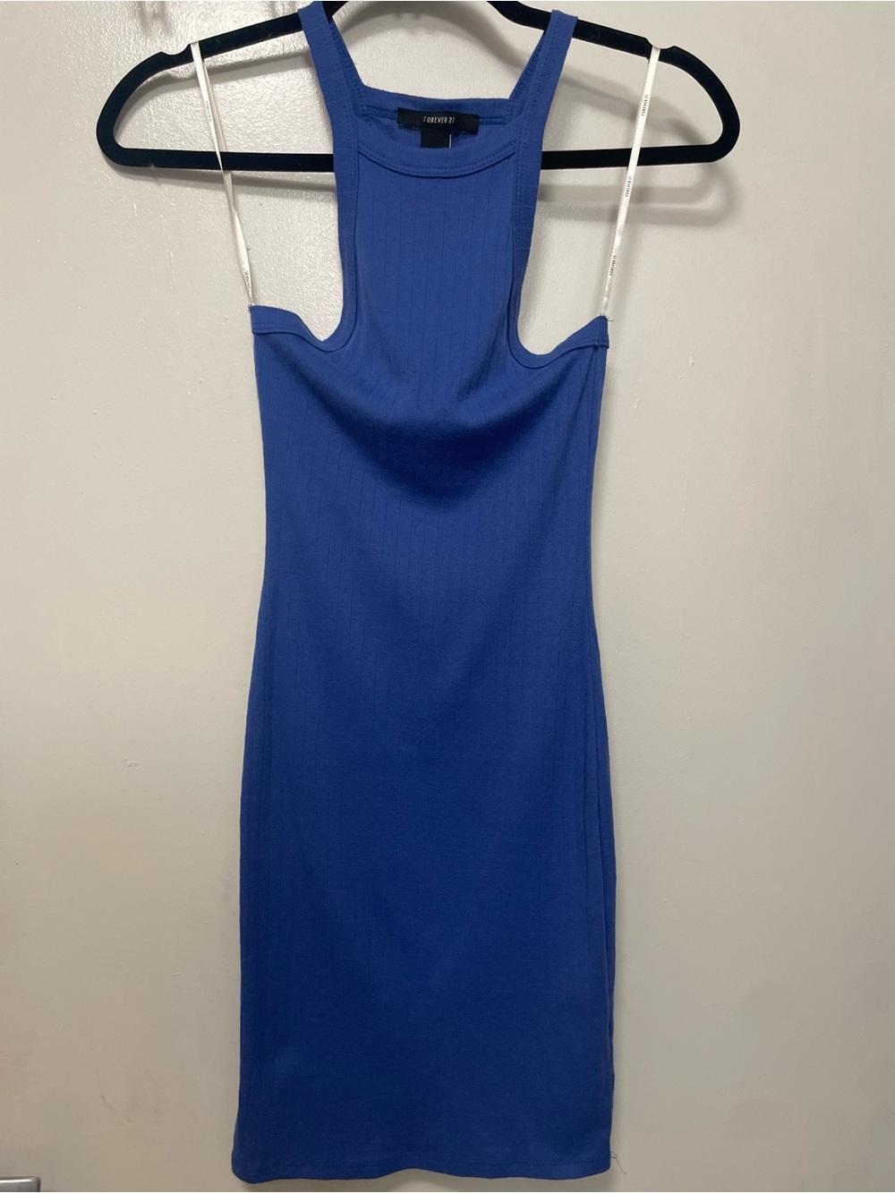 Forever 21 Cobalt Blue Ribbed Racerback Mini Dress